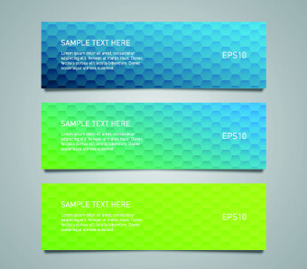 shiny honeycomb banner design vectors