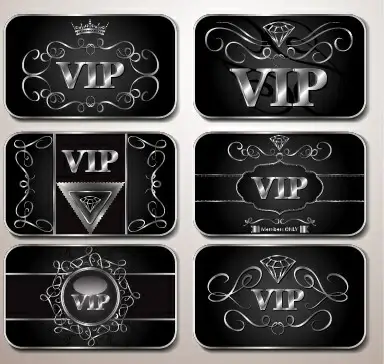 shiny royal vip cards design vector set