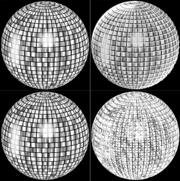 shiny spheres sets illustration in black and white