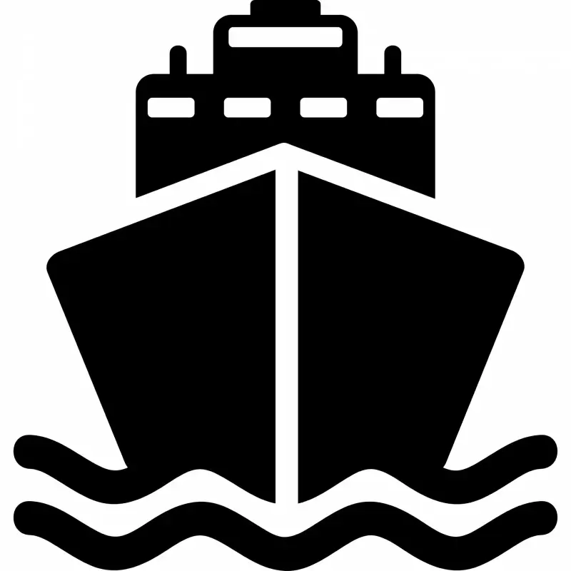 ship sign icon flat silhouette symmetric geometric outline 