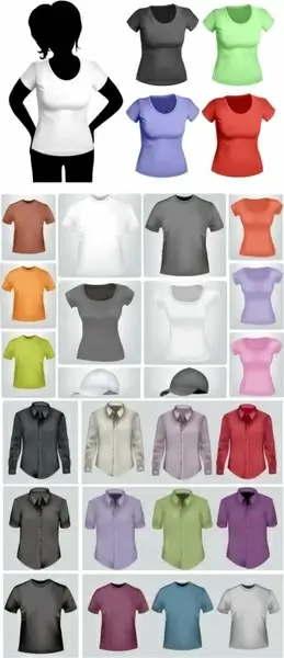 shirts and tshirts of various styles vector