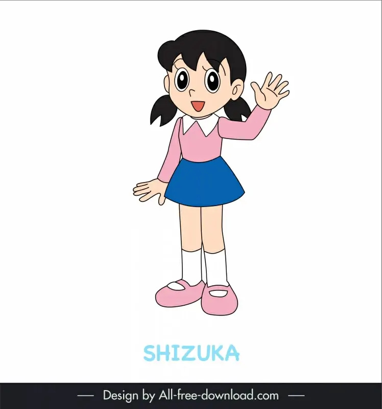 shizuka character icon cute handdrawn cartoon sketch