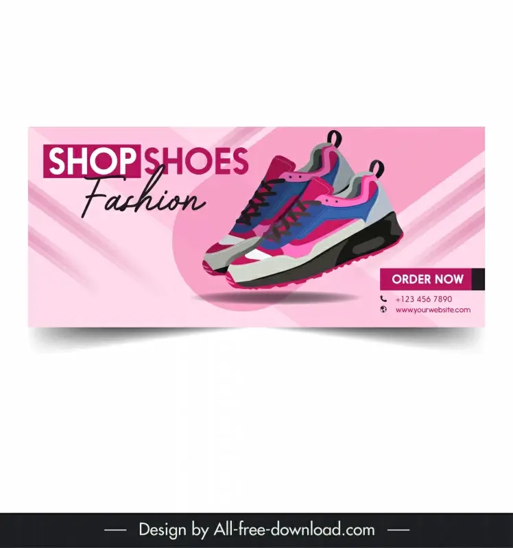 shoe advertising facebook cover template pink decor