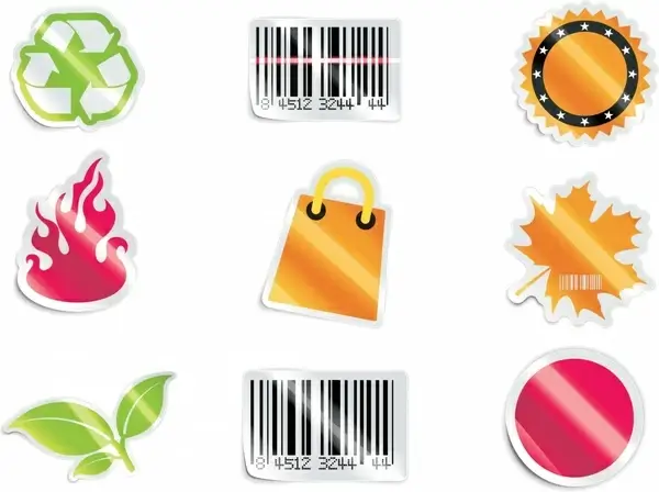 products stickers templates shiny modern symbols