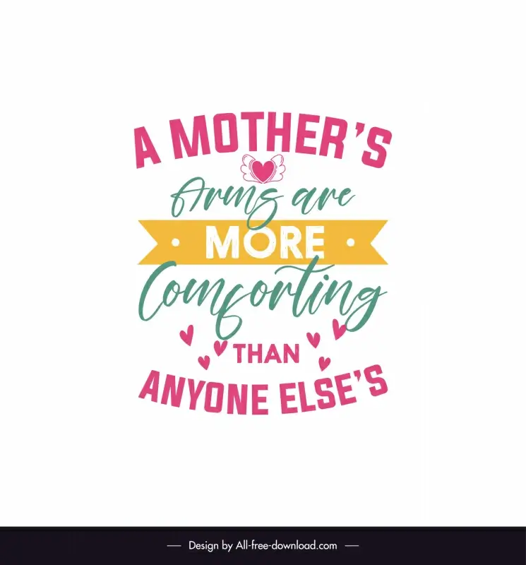 short and sweet mother day quotes quotation banner template elegant calligraphic texts ribbon hearts decor 