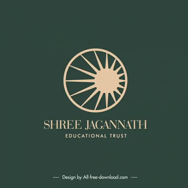shree jagannath educational trust logo circle sun beam shape
