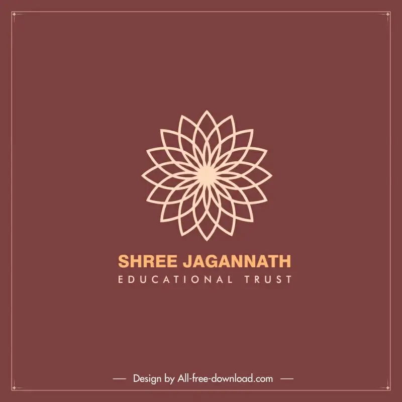 shree jagannath educational trust logo flat symmetric flora