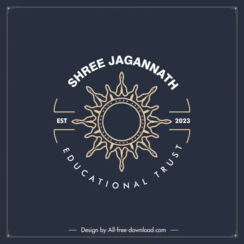 shree jagannath educational trust logo template flat elegant symmetry