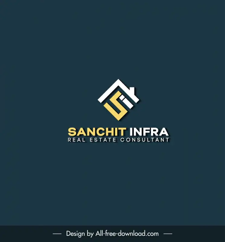 si  real estate consultant logo modern stylized squared text design