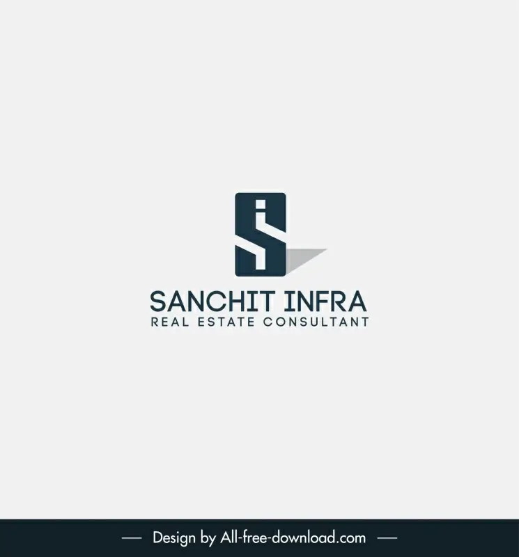 si real estate consultant logo template shadow text design