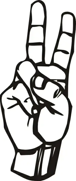 Sign Language V clip art