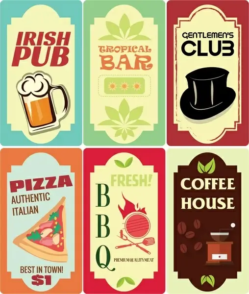 signboard collection design with various vintage styles