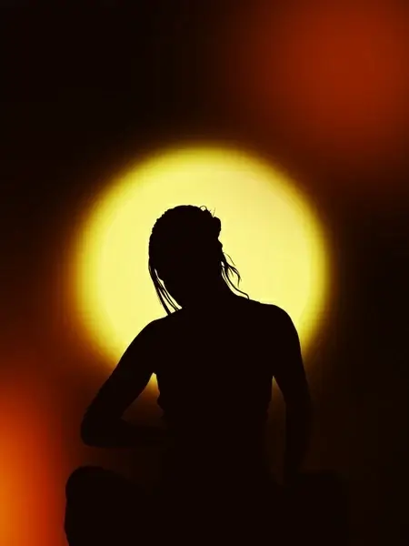 silhouette woman meditation