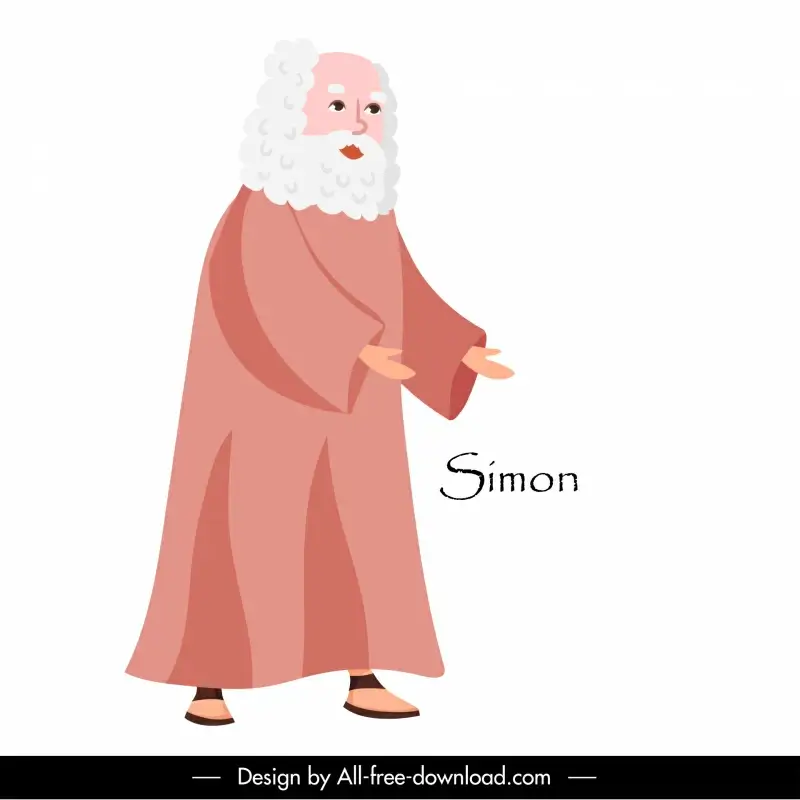 simon apostle christian icon cartoon character design