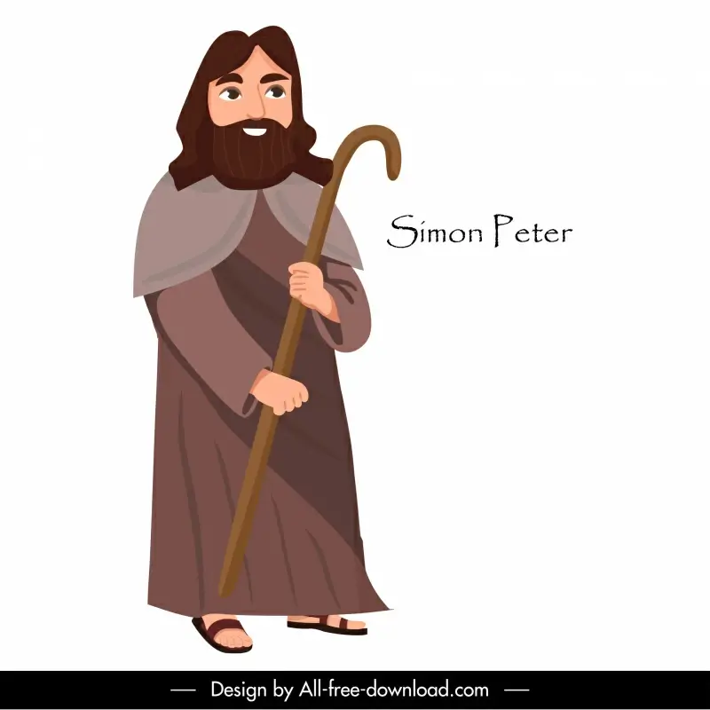 simon peter apostle christian icon cartoon character design