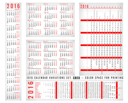 simple16 grid calendar vector