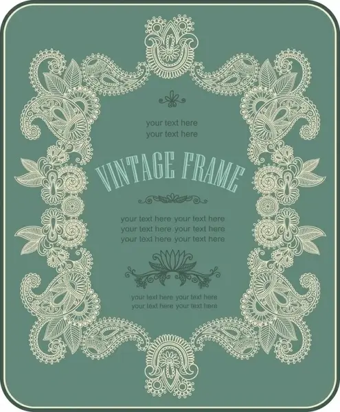 card cover template elegant vintage nature symmetric frame
