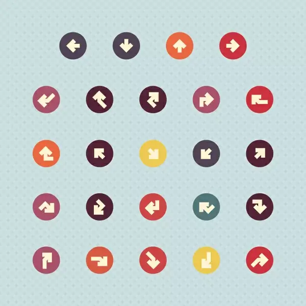 simple arrow rounded icon set
