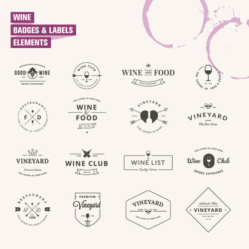 simple badges and labels elements design vector