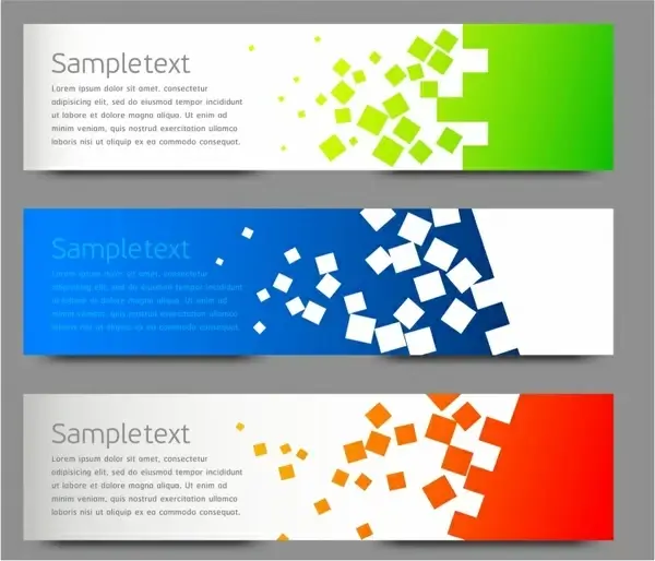 Simple colorful horizontal banners