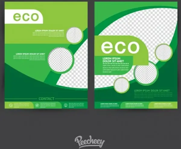 simple eco brochures with transparent segments