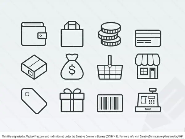 simple ecommerce icons
