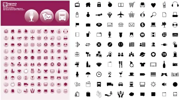 simple graphic icons vector