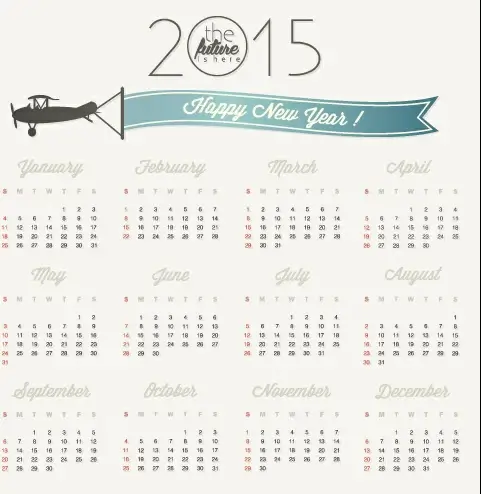 simple grid calendar15 vector set