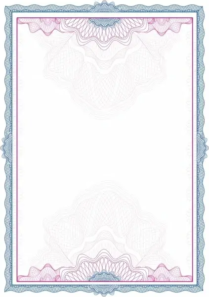 certificate border template colored classical seamless design