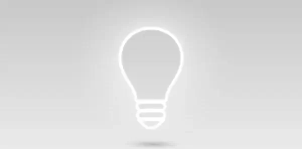 simple lightbulb glowing vector