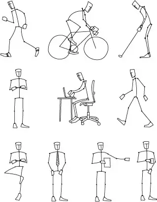 simple lines of human action vector