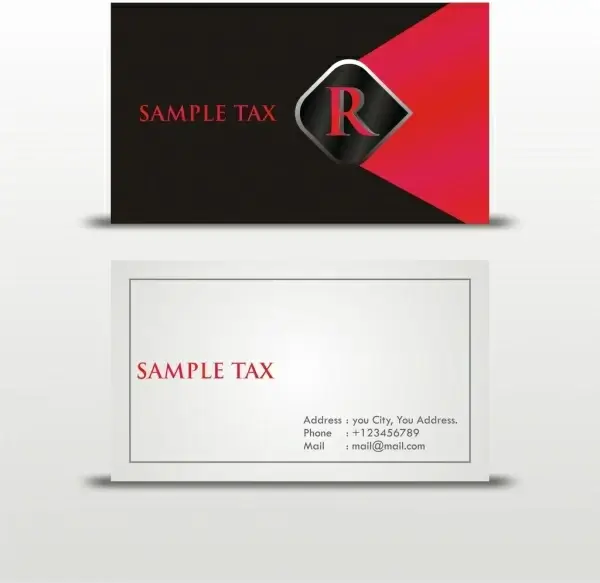 simple pattern business card with r logo