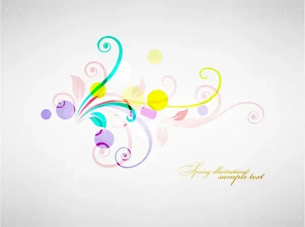flower background colorful blurred curves ornament