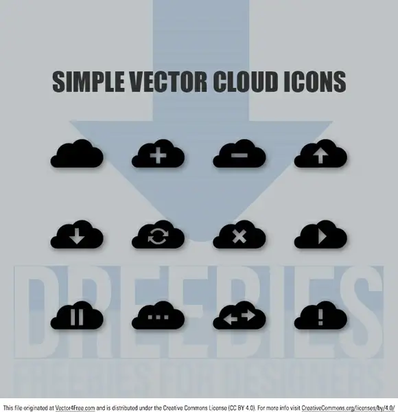 simple vector cloud icons