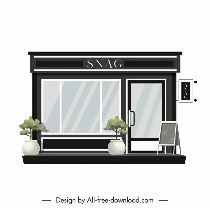 simplistic storefront template elegant decor flat design 