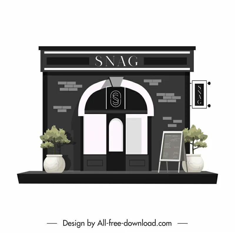 simplistic storefront template flat elegant symmetric decor