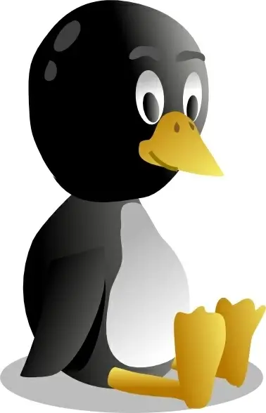 Sitting Baby Pinguin Tux clip art