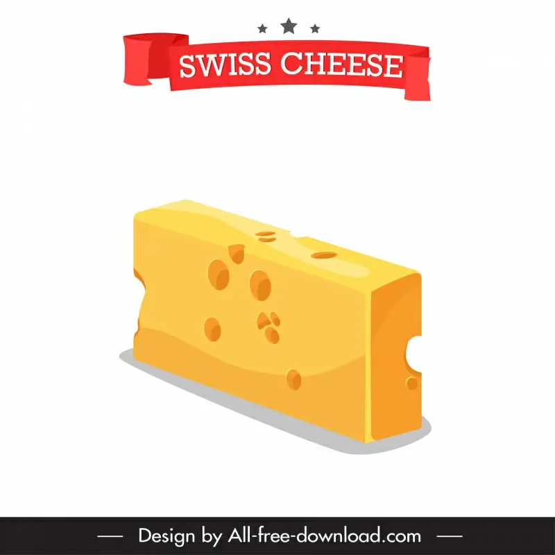 siwss cheese advertising poster 3d sketch