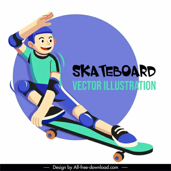 skater icon dynamic cartoon character sketch