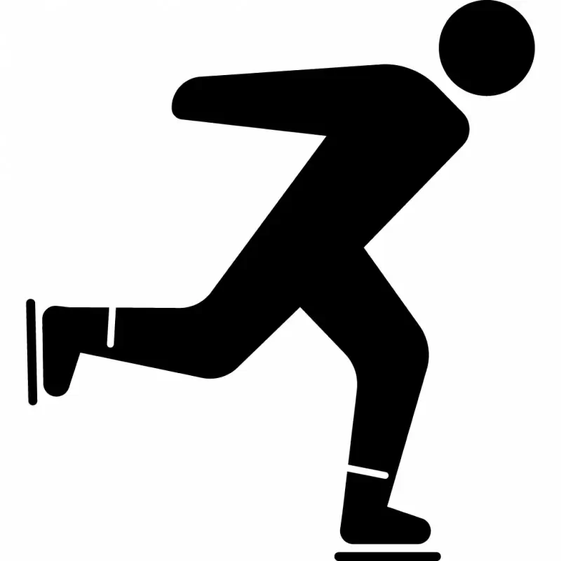 skating sport sign icon flat dynamic silhouette sketch