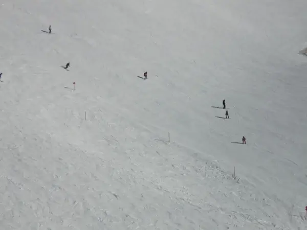 ski run skiers winter