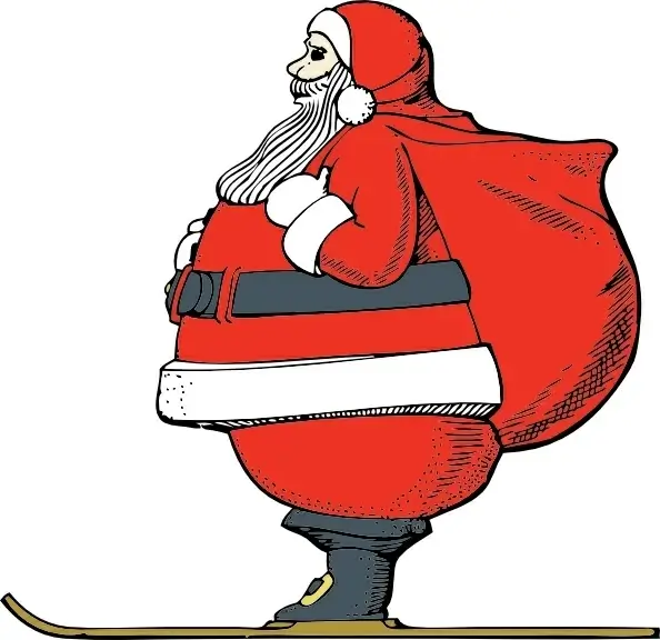 Skiing Santa clip art