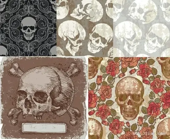 skull background templates horror vintage design