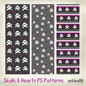 Skulls and Hearts PS patterns