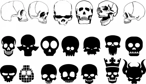 skulls sets collection with various silhouettes styles