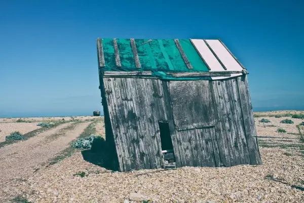 slanted shack