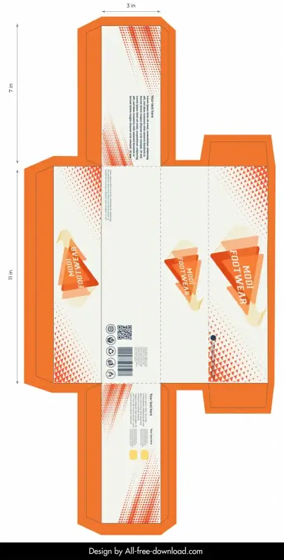 slipper box packaging template elegant dynamic triangles geometry design 