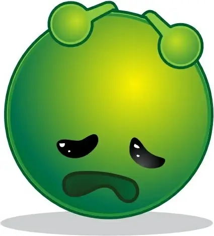 Smile Green Alien Depresive clip art