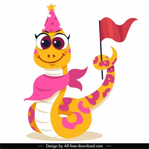 snake icon eventful decor stylized cartoon character