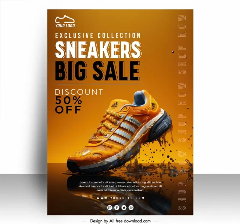 sneakers poster discount template dynamic liquid decor